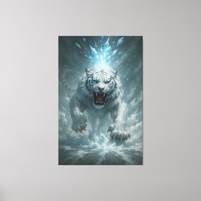 Impressão Em Tela Frost White Tiger – Emperor of the Frozen Realm –  (Frente)
