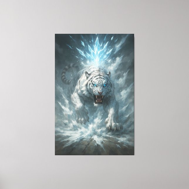 Impressão Em Tela Frost White Tiger – Emperor of the Frozen Realm –  (Frente)