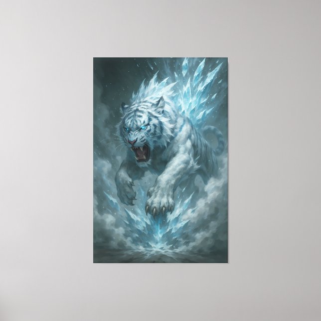 Impressão Em Tela Frost White Tiger – Emperor of the Frozen Realm –  (Frente)