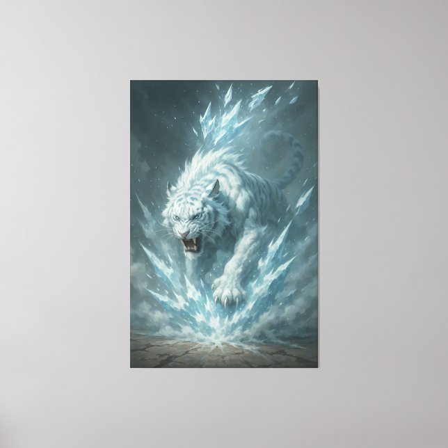 Impressão Em Tela Frost White Tiger – Emperor of the Frozen Realm –  (Frente)