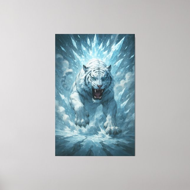 Impressão Em Tela Frost White Tiger – Emperor of the Frozen Realm –  (Frente)