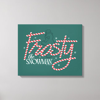 Impressão Em Tela Frosty the Snowman Candy Cane Logo