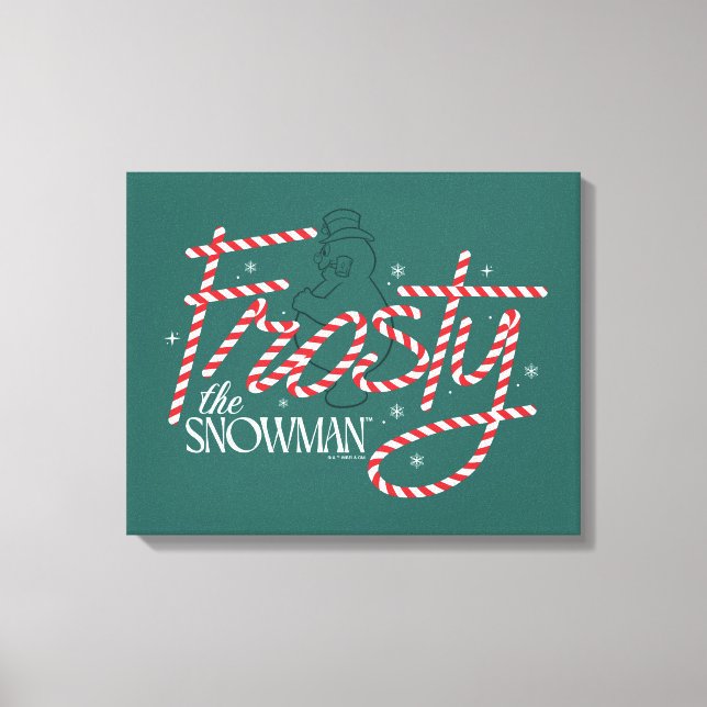 Impressão Em Tela Frosty the Snowman Candy Cane Logo (Frente)