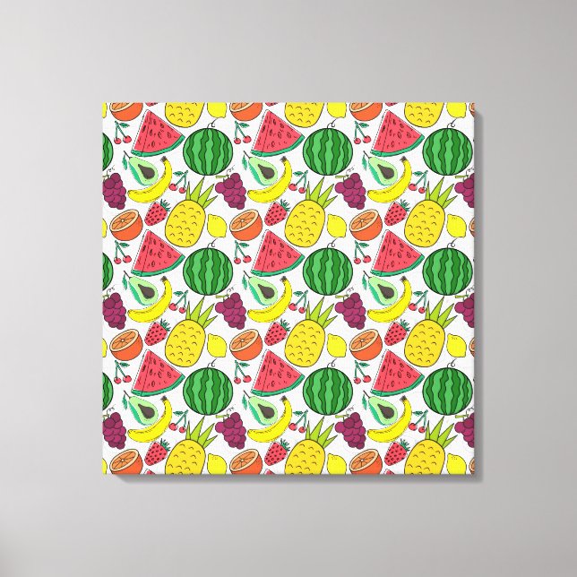 Impressão Em Tela Fruit seamless pattern | Fruit surface pattern 22 (Frente)