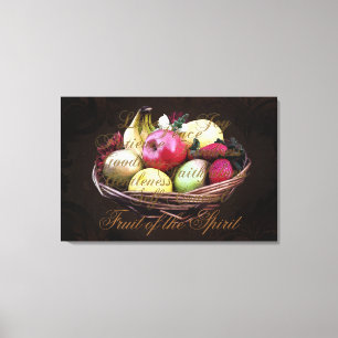Impressão Em Tela Fruta do espírito, arte cristã colorida da pared