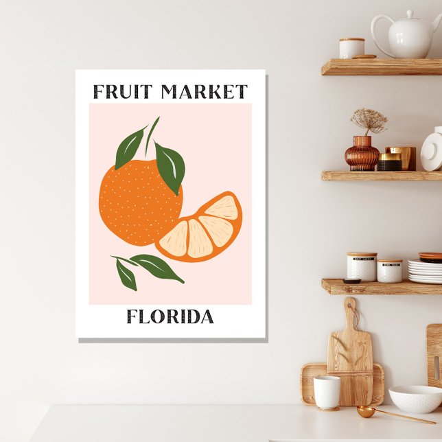 Impressão Em Tela Fruta Market Florida Orange Comida (In situ boho interior)