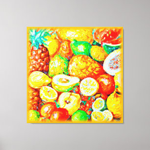 Impressão Em Tela "Frutas Brilhantes" Pintura Bonita. Comprar Agora