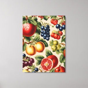 Impressão Em Tela Frutas e flores do Jardim Italiano de Luxo