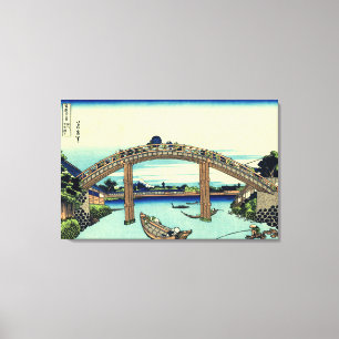 Impressão Em Tela Fuji visto através da ponte de Mannen em Fukagawa