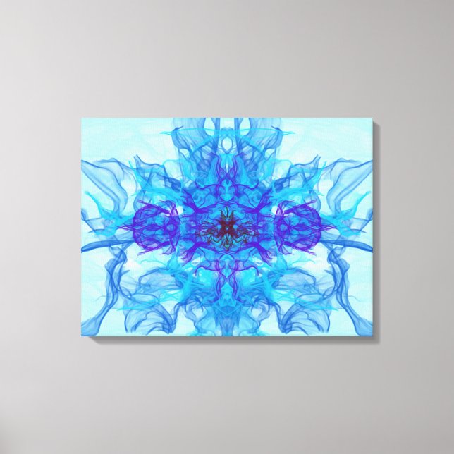Impressão Em Tela FUMAÇA AZUL - Arte Fractal - (Frente)