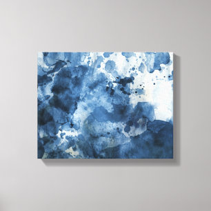 Impressão Em Tela Fundo azul abstrato da aguarela