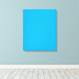 Impressão Em Tela Fundo Azul Ciano Sólido   Estilo Minimalista de Ve