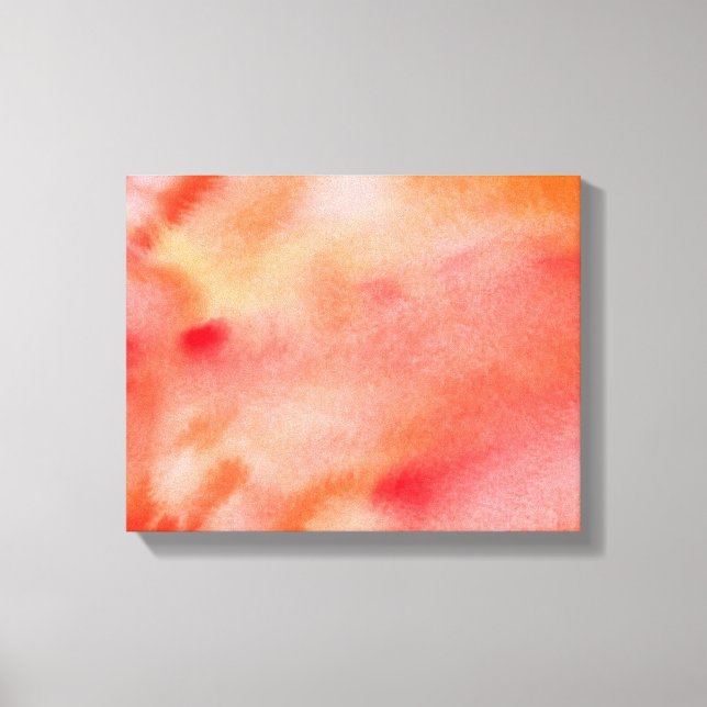 Impressão Em Tela Fundo de abstrato Watercolor - Laranja (Frente)