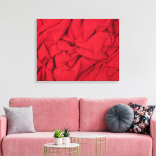 Impressão Em Tela Fundo de Têxtil Luxuoso Vermelho Escuro Enrugado