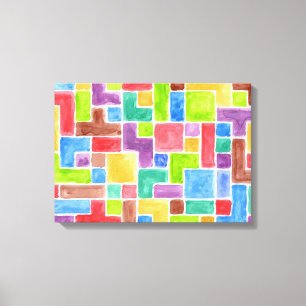 Impressão Em Tela Fundo pintado abstrato da aguarela. 2