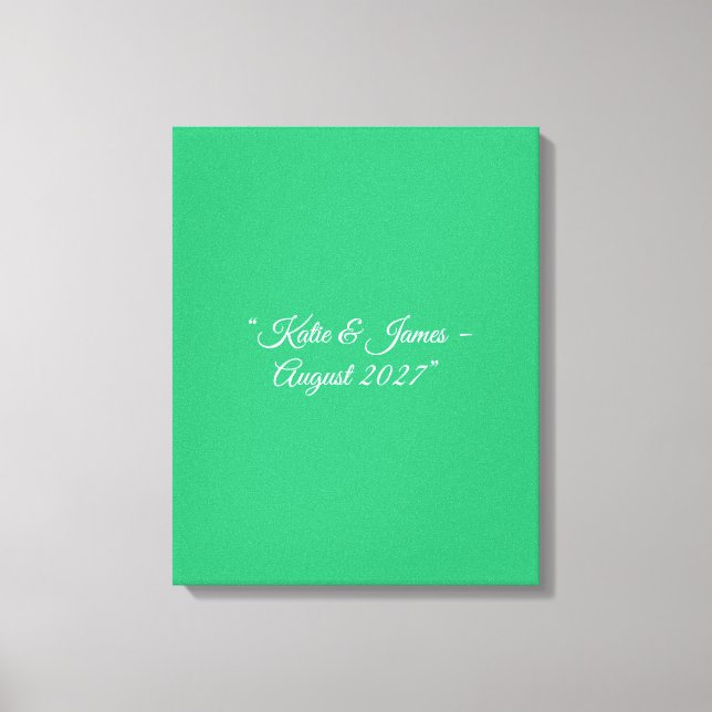 Impressão Em Tela Fundo Verde-Menta Plano – Design de Casamento (Frente)