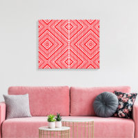 fundo vermelho e branco com padrão de diamante