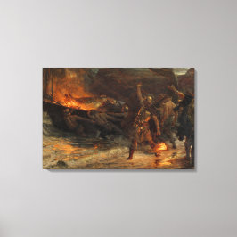 Impressão Em Tela Funeral de Viking Frank Dicksee 1893