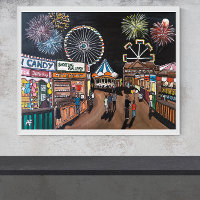 Funfair no Night Painting de Alfred Fox