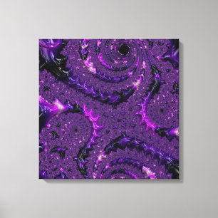 Impressão Em Tela Funky Bold Boho Purple Digital Abstrato Fractal