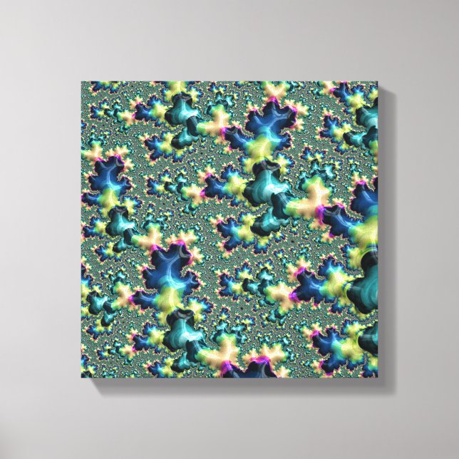 Impressão Em Tela Funky Trippy Eclectic Boho Hippie Abstrato Fractal (Frente)