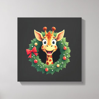 Impressão Em Tela Funny Animal Giraffe Meme Face Festive Xmas T-Shir