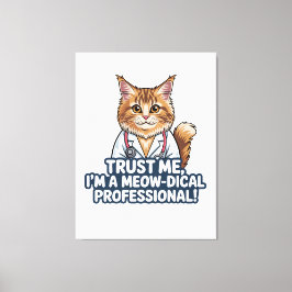 Impressão Em Tela Funny Cat Doctor Animal Humor Illustration