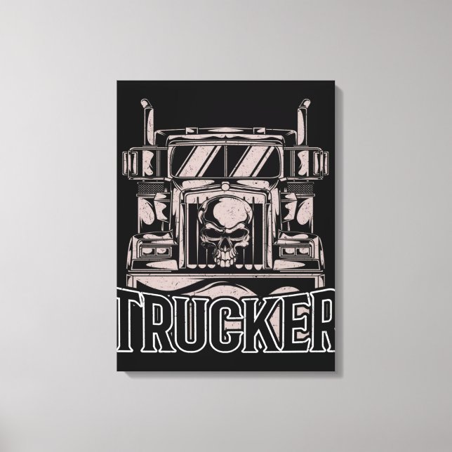 Impressão Em Tela Funny Diesel Trucker Big Rig Semi (Frente)