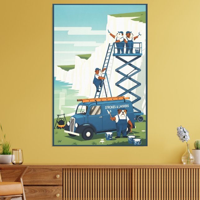 Impressão Em Tela Funny White Cliffs of Dover (Insitu(Sala de estar))