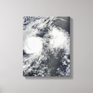 Impressão Em Tela Furacão Felicia e tempestade Enrique ao leste do