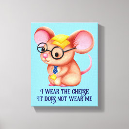 Impressão Em Tela Furry Cheese Man Business Mouse Tie Glasses Nerdy