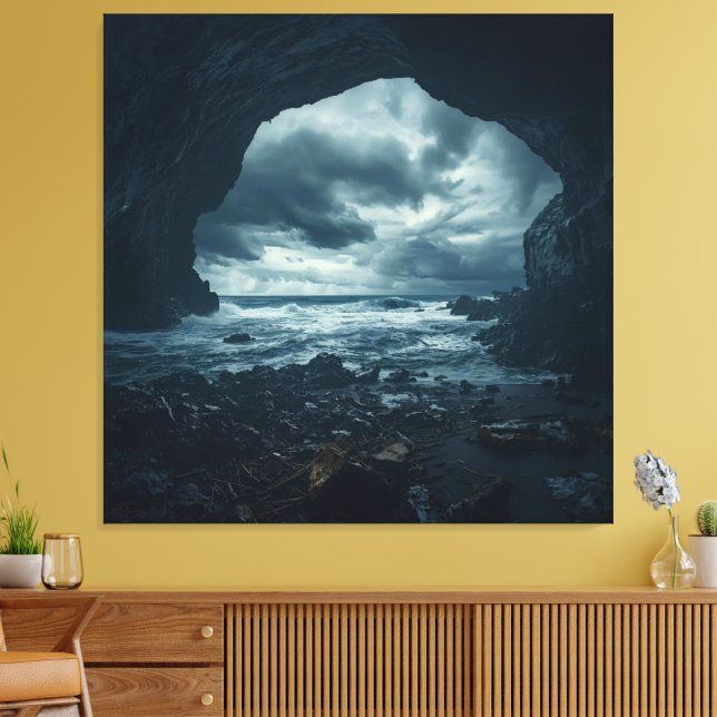 Impressão Em Tela Fury Nature enquadrado em pedra (Insitu(Sala de estar))