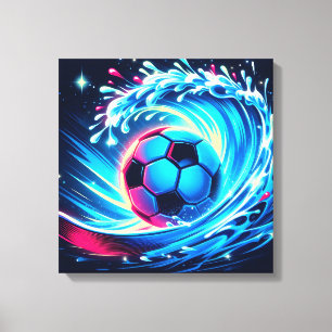 Impressão Em Tela Futebol de Surf Bola de Futebol Futurista Oceano