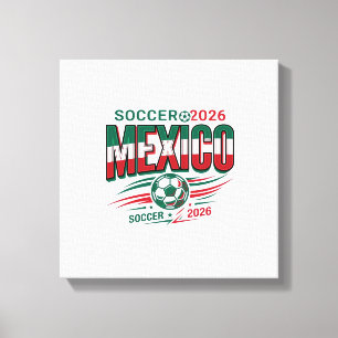 Impressão Em Tela Futebol México 2026 Tipografia Negrito País
