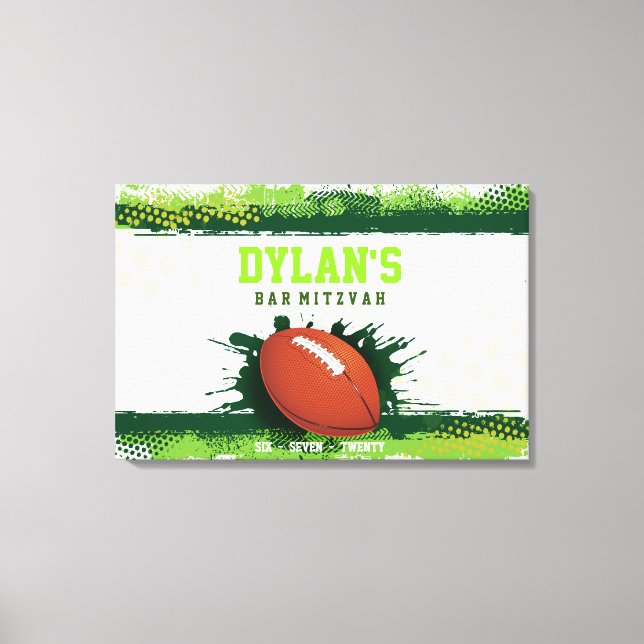 Impressão Em Tela FUTEBOL NO Bar VERDE Mitzvah Sinal no Conselho da  (Frente)