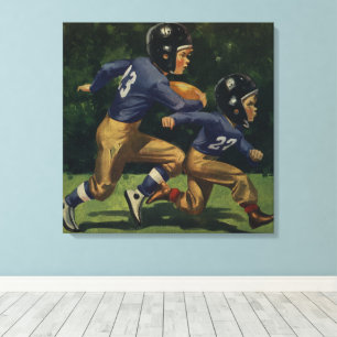 Impressão Em Tela Futebol Vintage, Crianças, Rapazes Jogando Esporte