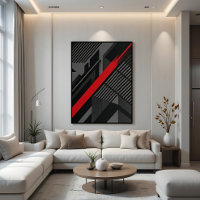 Futurista Abstrato Vermelho Preto