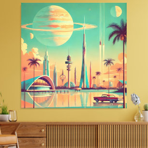 Impressão Em Tela Futurista Atômico Nova Flórida