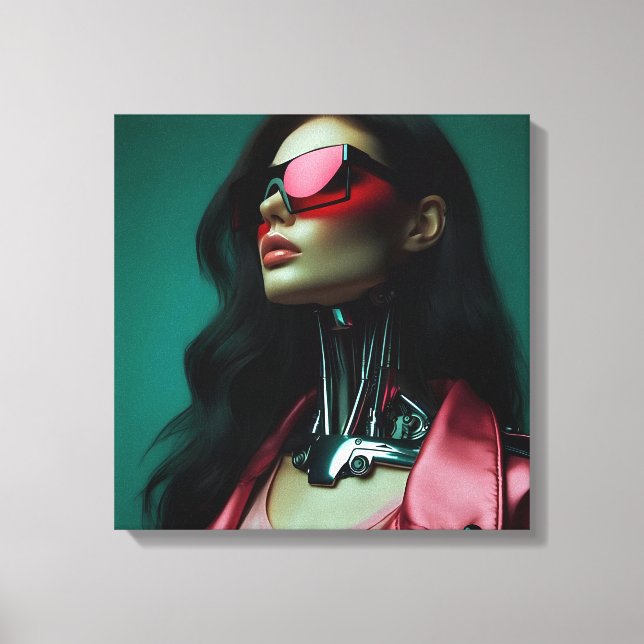 Impressão Em Tela  futuristic cybernetic woman (Frente)