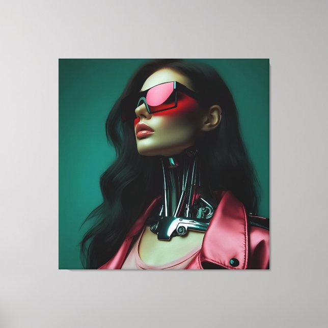 Impressão Em Tela  futuristic cybernetic woman (Frente)