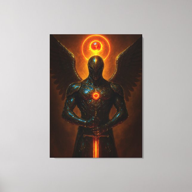 Impressão Em Tela Futuristischer Erzengel des Glutreichs mit Schwert (Frente)