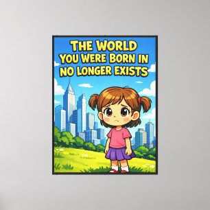 Impressão Em Tela Futuro vs. Passado Inocência Perdida Cartoon Senti