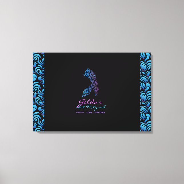 Impressão Em Tela G - Letra Gimel Hebraico Bat Mitzvah - Conselho de (Frente)