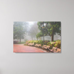 Impressão Em Tela GA Savannah, Azaleas ao longo da calçada e