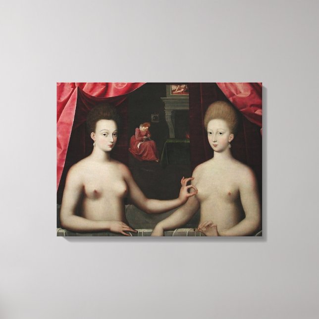 Impressão Em Tela Gabrielle d'Estrées e uma de suas irmãs (Frente)