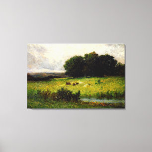 Impressão Em Tela Gado Perto do Riacho - Edward Mitchell Bannister