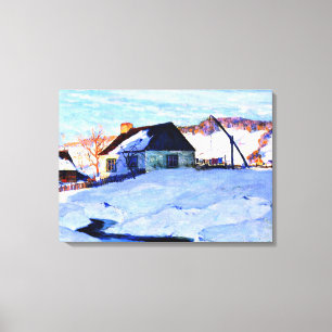 Impressão Em Tela Gagnon - Pôr do sol, Normandia, pintura de arte fi