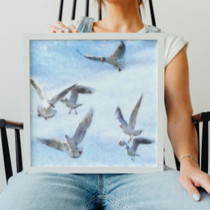 Impressão Em Tela Gaiolas Em Aquarela De Voo