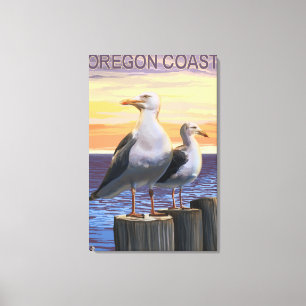 Impressão Em Tela Gaivota de mar da costa de Oregon