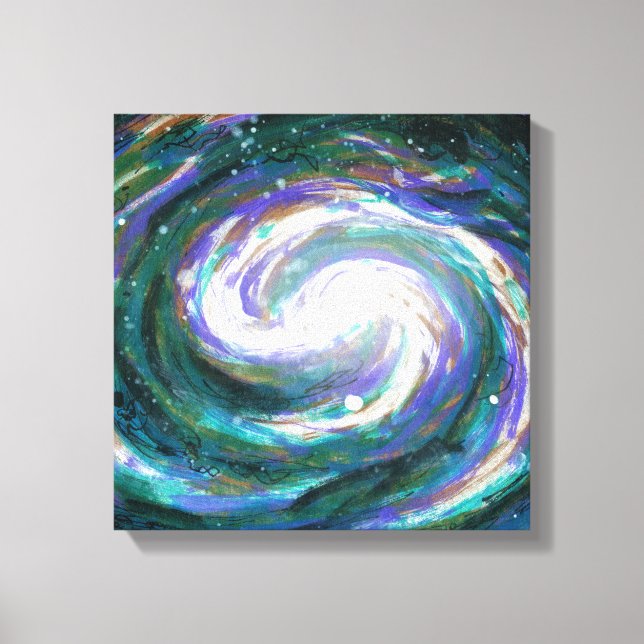 Impressão Em Tela Galáxia Emerald e Purple (Frente)